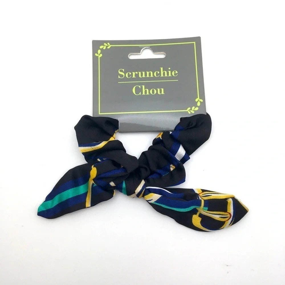 Designer Scarf Silk Satin Scrunchies Set - Floral Patterns